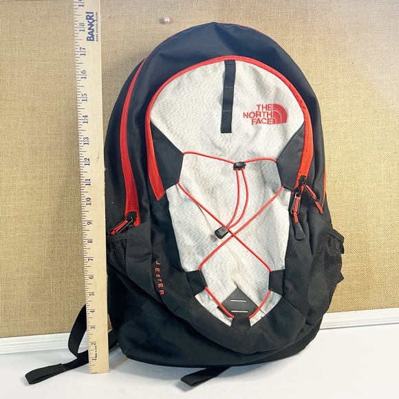 The North Face Jester Backpack Black Red Gray - Picture 11 of 14